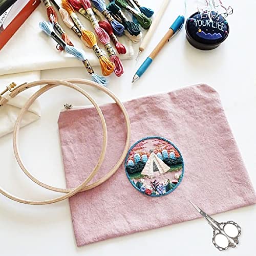 BIHRTC 4.5inch Plum Blossom Embroidery Scissors with Leather Case - style: Vintage Silver