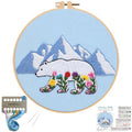 Louise Maelys Glacial Polar Bear and Flowers Embroidery Kit DIY Craft - color: glacier