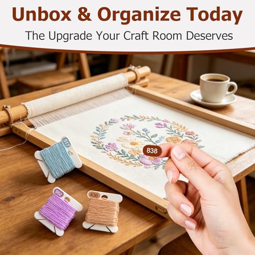 500pcs Floss Number Stickers, Upgraded High-Adhesion Color-Coded Labels, Large Bold Font Thread Organizer for Embroidery Bobbins & Mini Floss Drops, Perfect for Cross Stitch