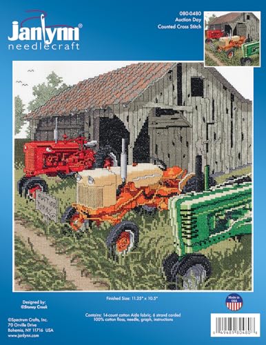 Janlynn Counted Cross Stitch Kit, Auction Day 11-1/4" x 10-1/2"
