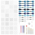 BATHRINS 81 Pcs Sashiko Embroidery Kit with Templates, Thread, Needles, Thimble, Pens for Hand Quilting, Sewing and Mending Supplies