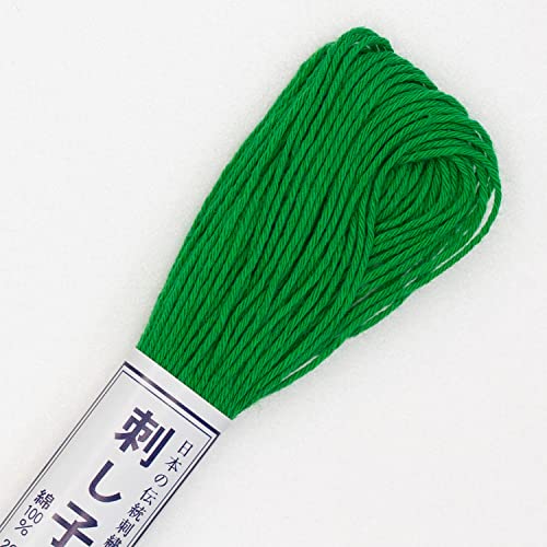 オリムパス製絲(Olympus Thread) SASHIKO Thread 22YD Viridian, Solid # 26, Emerald Green - color: Solid # 26, Emerald Green