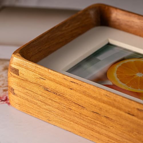 Mini Wood Picture Frame,Small Picture Frames 2x3 with Tiny Mat - color: Teak, size: 2X3