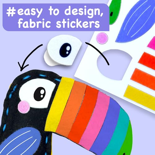 EZCRA Safari Animal Sewing Kit for Kids Ages 4-8 - 4 Felt Projects - color: Safari 4-in-1