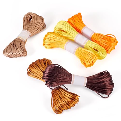 Elecrelive 6 Bundles Polyester Embroidery Floss 3mm Cross Stitch Threads - color: Yellow, Orange