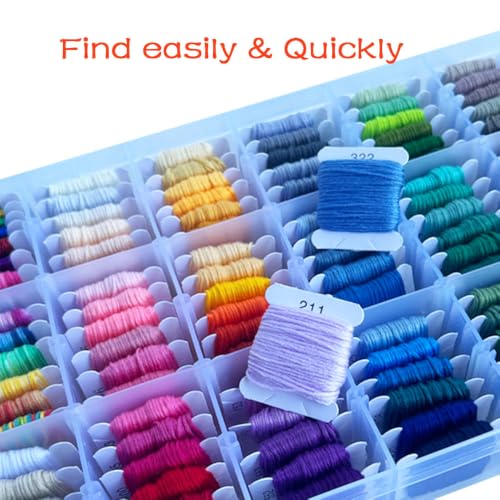 660Pcs Friendship Bracelet String Kit with Storage Box, Embroidery Floss Kit Include 110 Colors Embroidery Thread, 500 Beads, 50 Cross Stitch Tools for Hand Embroidery Knitting Sewing Floss Bobbins