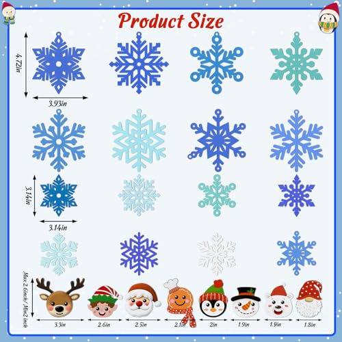 80UncleKimby 30pcs Christmas Winter Crafts for Kids - DIY Snowflake Felt Ornament Kit for Holiday Party, Classroom Arts and Craft Kits Bulk