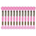 12 Skeins Embroidery Floss, Colorful Embroidery Floss 6 Strands Polyester Variegated Gradient Cross Stitch Thread for Sewing DIY Crafts, Gradient Pink - color: Gradient Pink