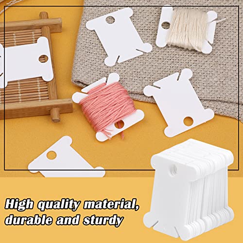 LOKUNN Embroidery Floss Bobbins 150 PCS White Embroidery Floss Organizer - color: White*150