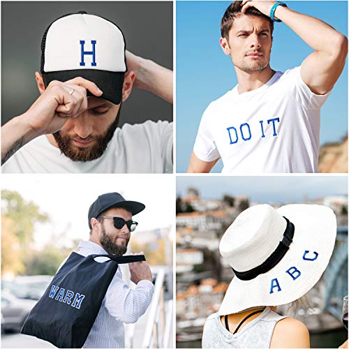 Boao 104 Pcs Iron on Letters Patches for Fabric,Blue - color: Blue
