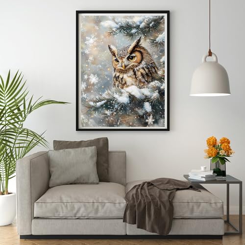 Moohue 14CT Counted Cross Stitch Kits for Adults Printed Stamped Cross Stitch Patterns Kits Cross Stitch Supplies (Winter Animal Owl) - color: Winter Animal Owl