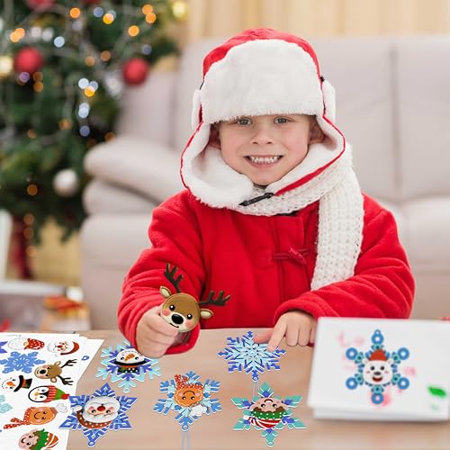 80UncleKimby 30pcs Christmas Winter Crafts for Kids - DIY Snowflake Felt Ornament Kit for Holiday Party, Classroom Arts and Craft Kits Bulk
