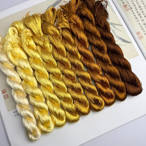 100% Mulberry Silk Embroidery Thread 9 Colors 110m Each (27) - color: 27