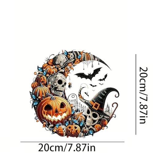 RYMILIE Halloween Diamond Art Kits for Adults Witch and Pumpkins 8x8inch - color: DP04102