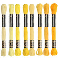 8 Skeins Cotton Embroidery Floss, 8.75yds for Hand Embroidery（Yellow Mix） - color: Yellow Mix