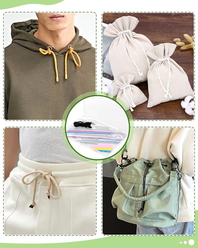FIVEIZERO Drawstring Threader Tools & Draw Cords for Drawstring Replacement - size: 4 cords