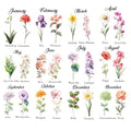 12Pcs Birth Month Dtf Transfers Ready to Press Birthday Flowers Iron on Transfers for Tshirts Floral Transfer Vinyl Stickers for Clothing Pillows Bag DIY Crafts - color: Birth Month