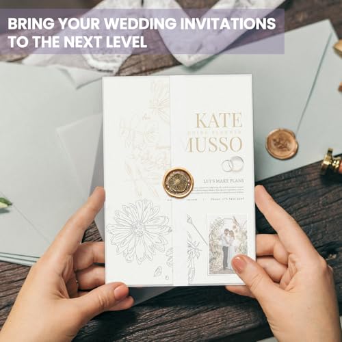 SuFly Pre-Folded Vellum Jackets for 5x7 Invitations, 90-Pack (60lb/93gsm) Translucent Vellum Paper 5x7 Sleeves, Invitation Jackets, Elegant Wedding Invitation Accessories, Envelope Liners, DIY Crafts. - size: 5" x 7", 90 Pack