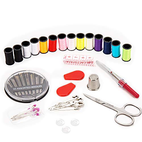 Sewing Kit, Sewing Kits for Adults, OKOM 68Pcs Thread for Sewing, Sewing Supplies, Sew Kit for Home,Traveler,Small Mini, Basic, Beginner, DIY, Needle and Thread Kit, Gift for Mother and Grandma - size: S