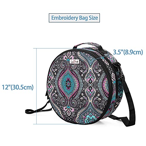 LoDrid Embroidery Bag, Double-Layer Embroidery Project Storage Bag, Totem