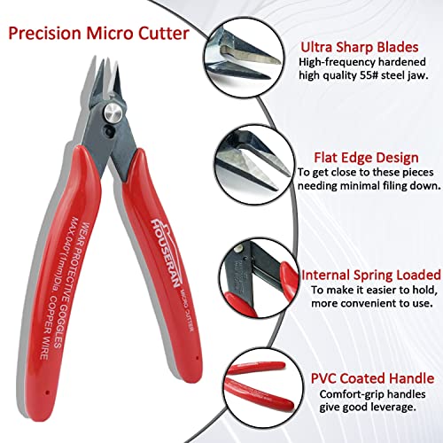 Small Wire Cutters, 10 PACK, 5 Inch, Micro Flush Cutter, Snips - color: 10 Pack