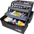 ArtBin 3-Tray Art Supply Box Versatile Organizer for Brushes, Paints, Stamps, and More - Durable Hard Plastic, Secure Closure, Portable with Top Trays and Dividers - style: Three Tray
