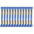 12 Skeins Embroidery Floss, Colorful Embroidery Floss 6 Strands Polyester Variegated Gradient Cross Stitch Thread for Sewing DIY Crafts, Gradient Blue - color: Gradient Blue