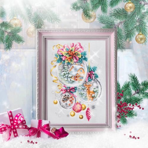 Wizardi Counted Cross-Stitch Kit A Christmas Fairy Tale 100-247 Magic Needle. Counted Cross Stitch for Beginners and Advanced - color: A Christmas Fairy Tale