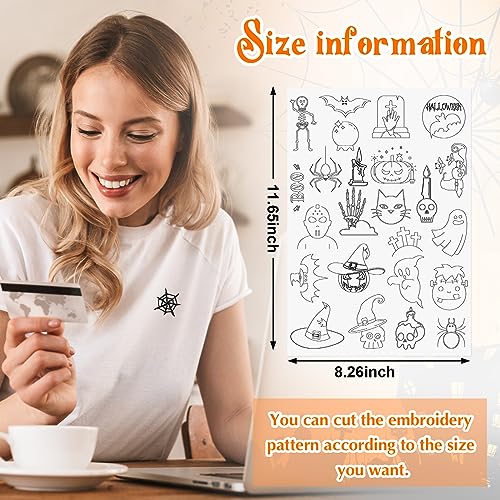 Lewtemi 50 Pcs Halloween Water Soluble Hand Sewing Stabilizers - color: Ghost