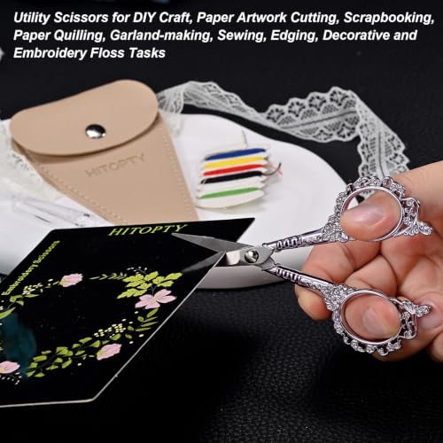 Sewing Embroidery Scissors, 4.5’’ Sharp Crochet Shears with Cover - color: Purple