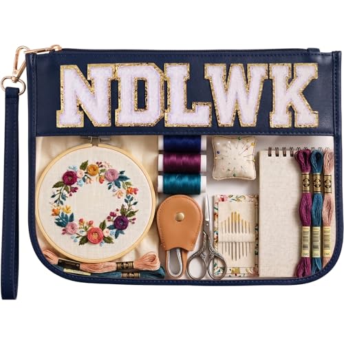 VOOGLAN Needlework Project Bag (Empty), 8 x 12 Inch - color: Navy