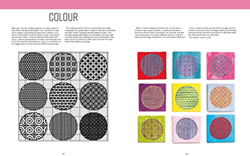 Blackwork Embroidery in Colour: A colourful modern twist on a traditional technique
