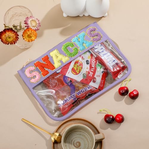 DYSHAYEN Clear Snacks Bag for Travel - color: Purple-Snacks