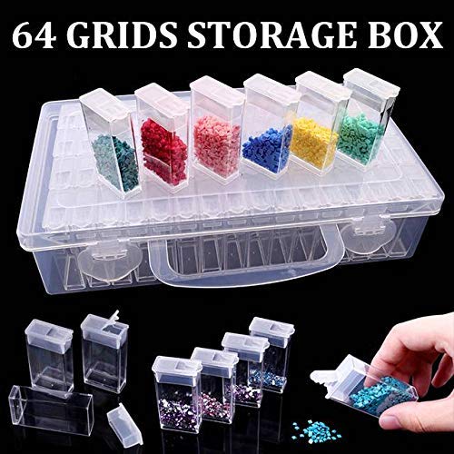 RZJZGZ 64 Grid Diamond Embroidery Box Plastic Diamond Painting Accessories