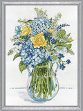 Blue & Yellow Floral Counted Cross Stitch Kit
