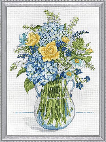 Blue & Yellow Floral Counted Cross Stitch Kit