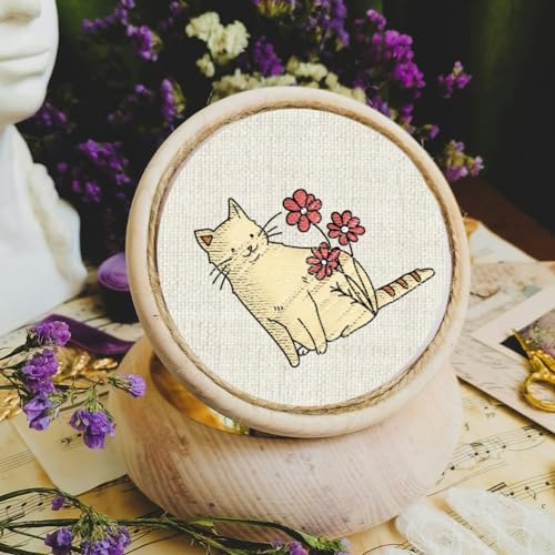 BENECREAT 4Sheets 52Pcs Animal Water Soluble Embroidery, 11.7x8.3inch Cats Dogs Rabbits Stick and Stitch Embroidery Paper Stabilizer Water Soluble Hand Sewing for Shirts, Coats, Bags - color: Cats Dogs Rabbits