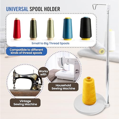 Adjustable Height Thread Holder Stand for Spools of Sewing Machine (White) - color: Adjustable White