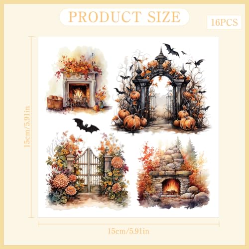 16 Pcs Fall Garden Rub-On Transfers for Furniture & Crafts, 6 x 6 Inch - style: Fall Garden