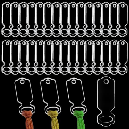 PH PandaHall 50pcs Acrylic Clear Thread Drops, Rectangle Cross Stitch Thread Organizers Embroidery Floss Drop Organizer Thread Bobbins Bulk for DIY Craft Sewing Thread Storage, 2.17x0.78 Inch - size: 2.17x0.78 Inch