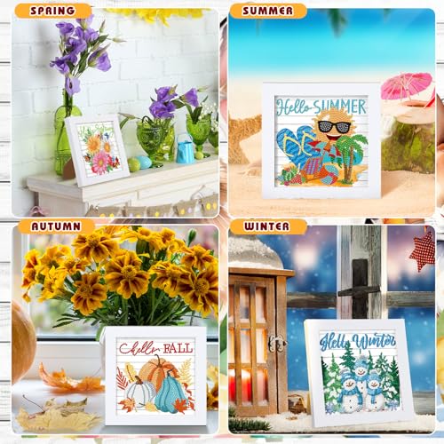 Trandraft 13 Pcs Seasonal Holiday Small Diamond Art Kits for Adults Craft - style: Lively Style