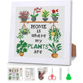 Plant Flower Stamped Cross Stitch Kits for Adult Beginner with Wooden Frame - color: Plant Home Cross Stitch with Fram