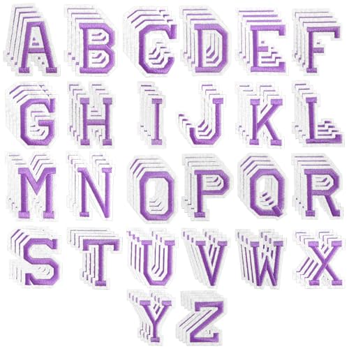 104pcs Purple Iron on Letters Patches, Embroidery Fabric Letters Applique Patch for Clothing, Jackets, Jeans, Hats, Backpacks, Socks - color: Purple, size: 2 inch