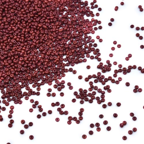 8/0 3mm Tiny Red Glass Seed Beads for Jewelry Making Japanese Round rocailles DIY Craft Approx.1700Pcs - color: Red, size: 3mm 8/0