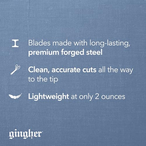 Gingher 8" Featherweight Bent Handle Fabric Scissors, Black Nylon Handles