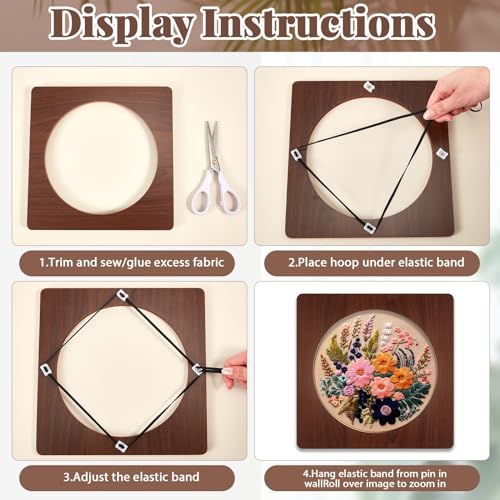 Wenqik 6 Pcs Wood Embroidery Frames for Display Cross Stitch 8'', Square - style: Square
