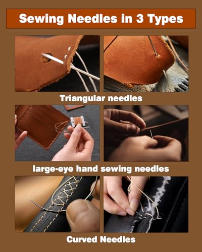 FOUSNOW 28 Pcs Leather Sewing Needles Kit, Heavy Duty Sewing Needles Kit - size: Style1-24 Pcs