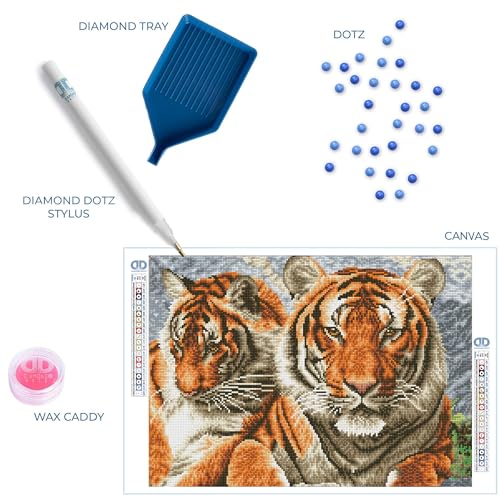 DIAMOND DOTZ Tigers Animal Diamond Painting Kit for Adults with Gems