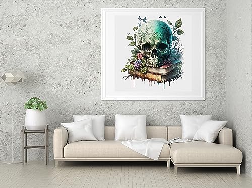 Moohue Stamped Cross Stitch Kits for Adults Clearance Skull 14CT Pre Printed Cross Stitch Kits for Beginners (Skull 3) - color: Skull 3