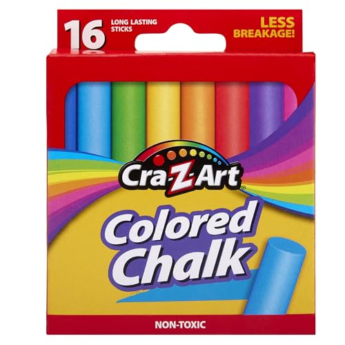 Cra-Z-Art Colored Chalk, 16 Count (10801-48), Assorted - size: 16 Count (Pack of 1)